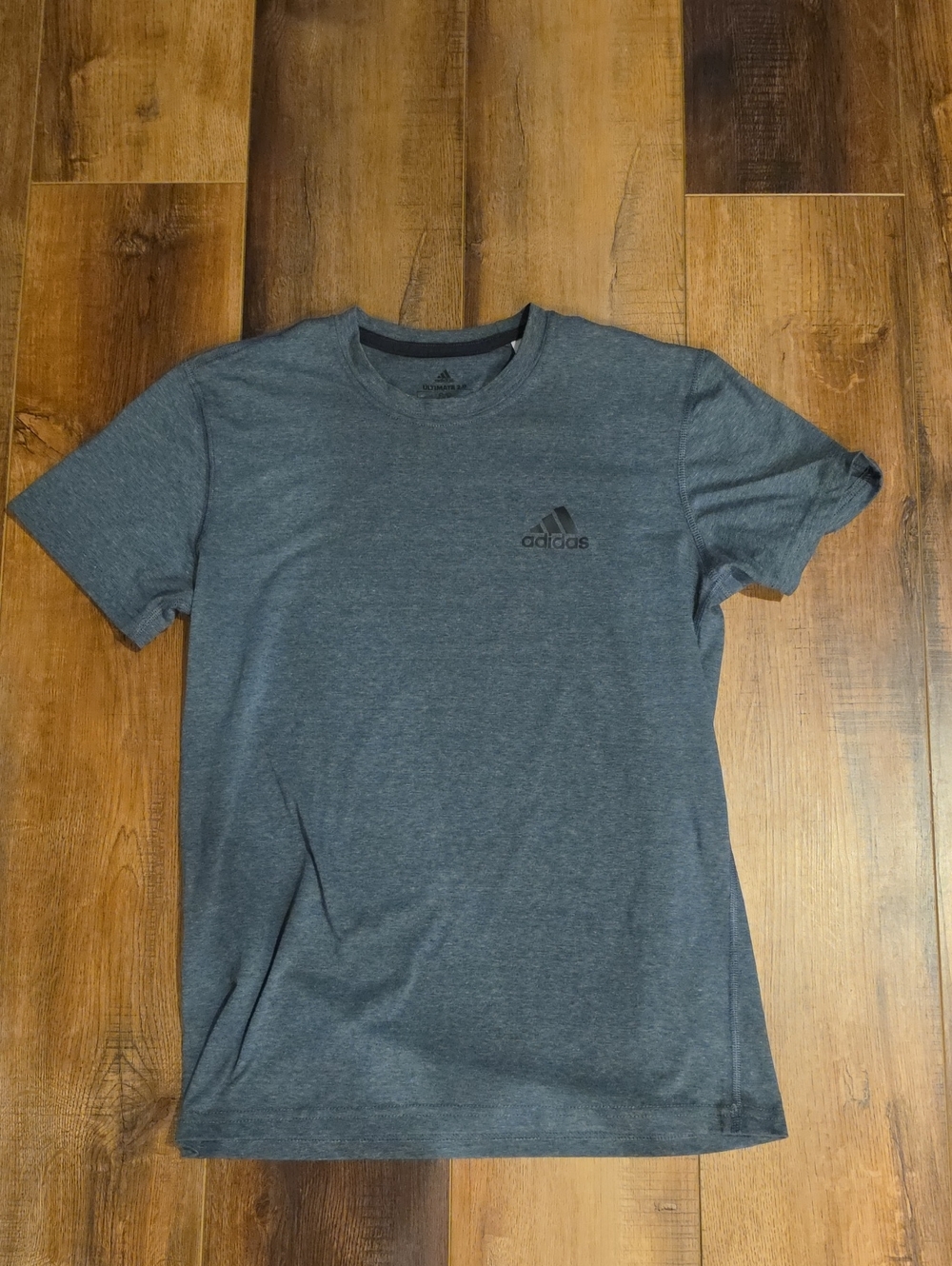 adidas Men's Dark Heather Grey Crew Neck Performance Tee